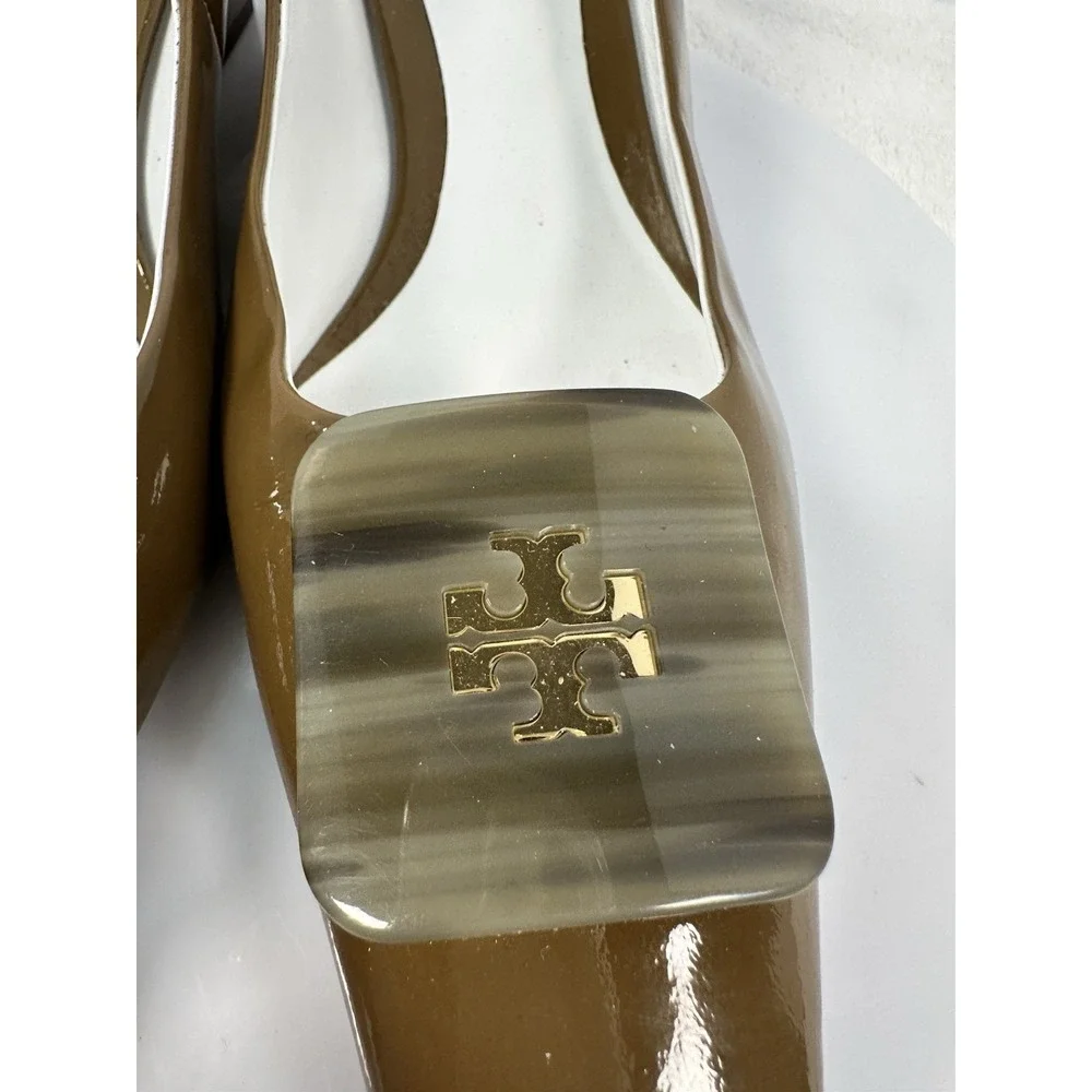 Tory Burch Heels Georgia Wedge Pump Almond Oats Luxury Emblem 9M